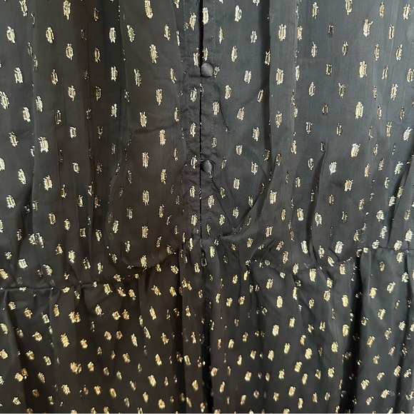 ASOS Maternity High Neck Long Sleeve Black/Gold Metallic Chiffon Mini Dress NWOT - Picture 8 of 15